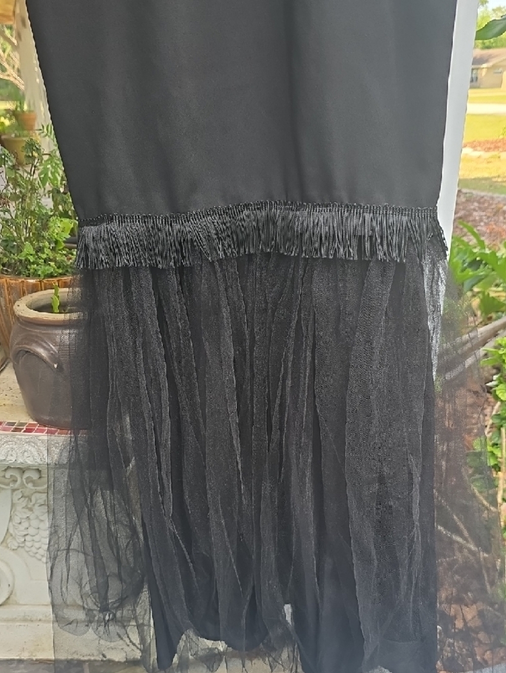 Lillie Rubin Black Beaded Fringe Evening Dress Size 8 - Picture 5 of 14